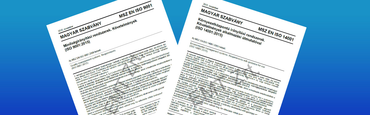 Megjelent magyarul az MSZ EN ISO 9001:2015 és az MSZ EN ISO 14001:2015 